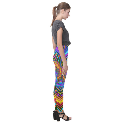Hot Colors Rainbow Swirl Abstract Cassandra Women's Leggings (Model L01)