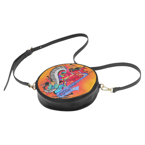 Colorful Jazz Art Round HandBag Round Sling Bag (Model 1647)