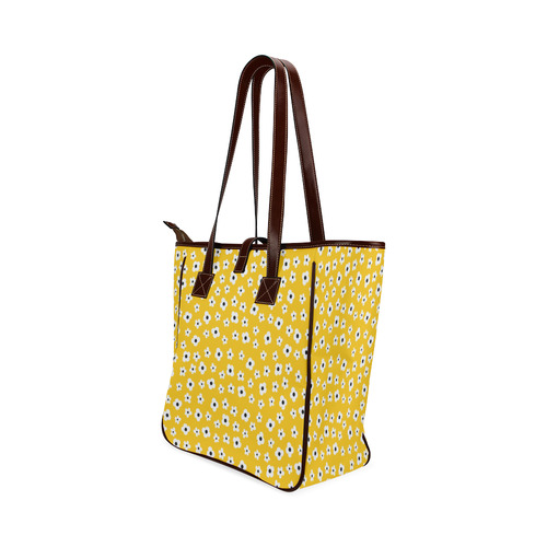 PATTERN Yellow White Flower Floral Classic Tote Bag (Model 1644)