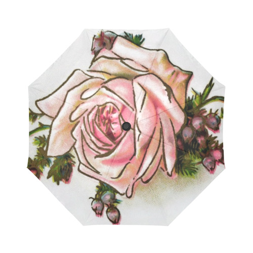 Vintage Rose Floral Auto-Foldable Umbrella (Model U04)