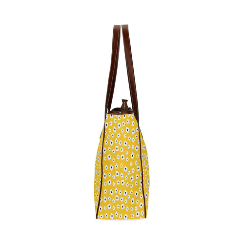 PATTERN Yellow White Flower Floral Classic Tote Bag (Model 1644)