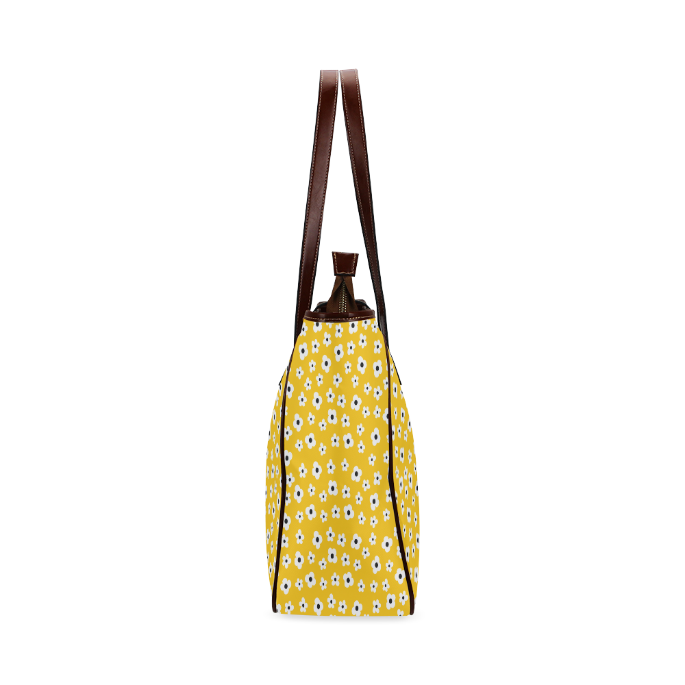 PATTERN Yellow White Flower Floral Classic Tote Bag (Model 1644)