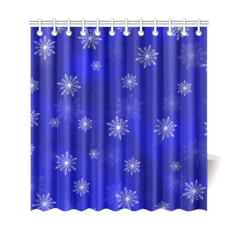 Holiday Christmas winter snowflakes Shower Curtain 69"x72"