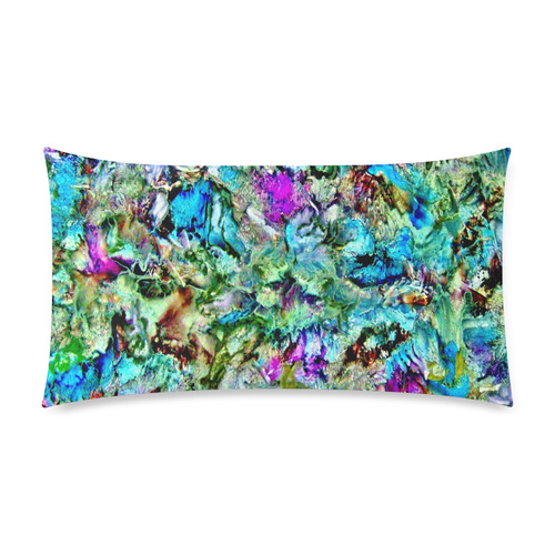 Colorful Flower Marbling Rectangle Pillow Case 20"x36"(Twin Sides)