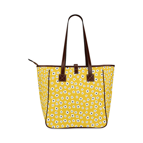 PATTERN Yellow White Flower Floral Classic Tote Bag (Model 1644)