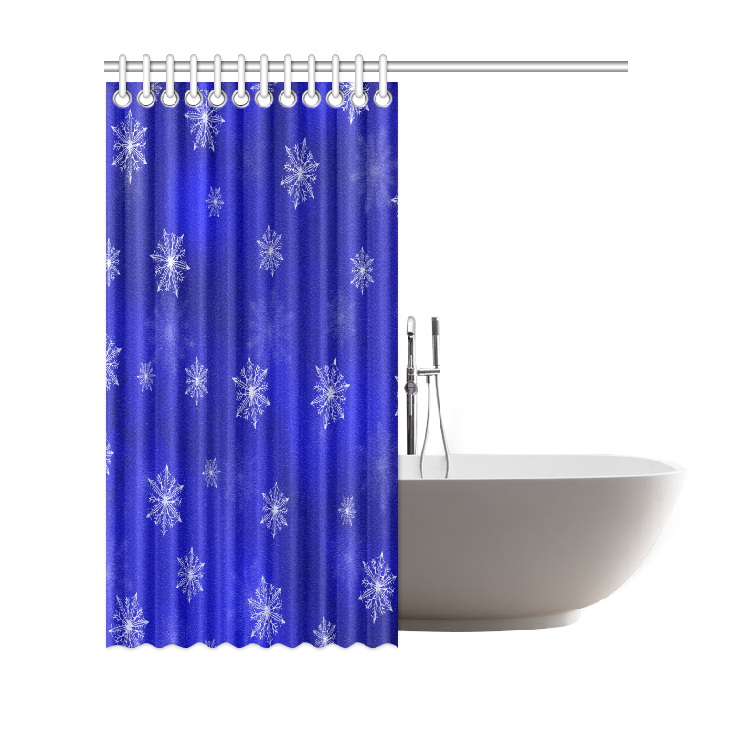 Holiday Christmas winter snowflakes Shower Curtain 69"x72"