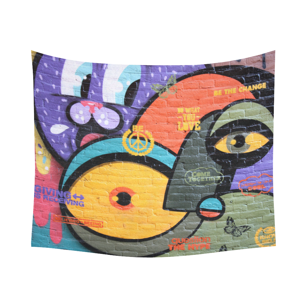 Amsterdam Graffiti Wall Art Cotton Linen Wall Tapestry 60"x 51"