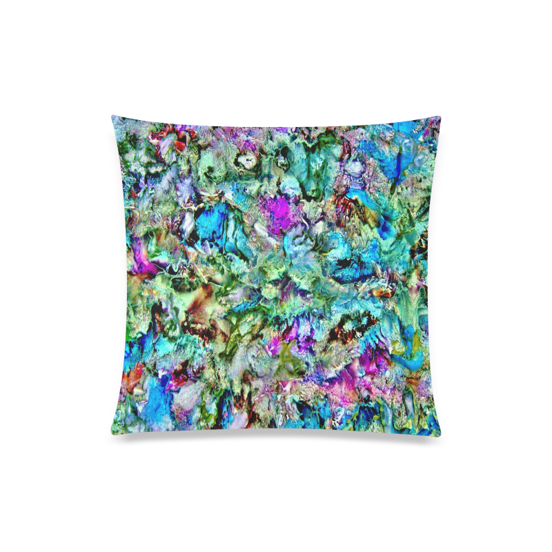 Colorful Flower Marbling Custom Zippered Pillow Case 20"x20"(Twin Sides)