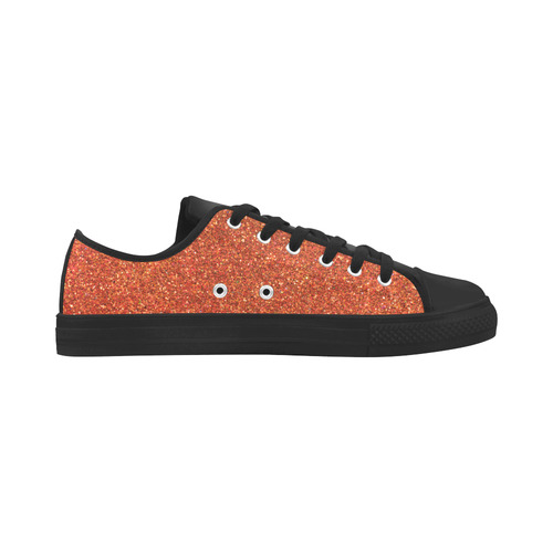 Sparkles Orange Glitter Aquila Microfiber Leather Women's Shoes/Large Size (Model 031)