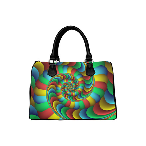 Happy Rainbow Colorful Fractal Boston Handbag (Model 1621)