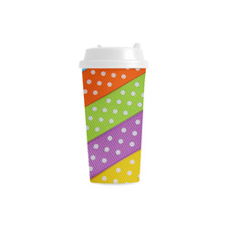 Colorful Ribbons White Dots Double Wall Plastic Mug