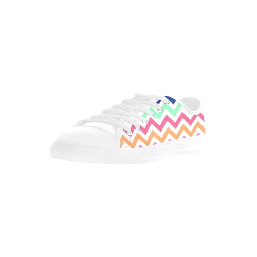 CHEVRONS Pattern Multicolor Pink Turquoise Coral Blue Red Aquila Microfiber Leather Women's Shoes (Model 031)