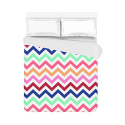 CHEVRONS Pattern Multicolor Pink Turquoise Coral Blue Red Duvet Cover 86"x70" ( All-over-print)