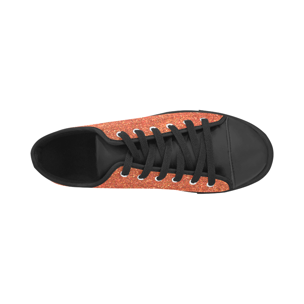 Sparkles Orange Glitter Aquila Microfiber Leather Women's Shoes/Large Size (Model 031)