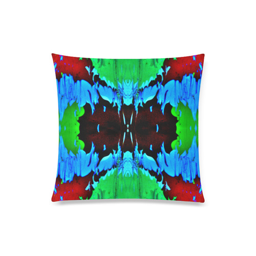 Abstract Green Brown, Blue Red Marbling Custom Zippered Pillow Case 20"x20"(Twin Sides)