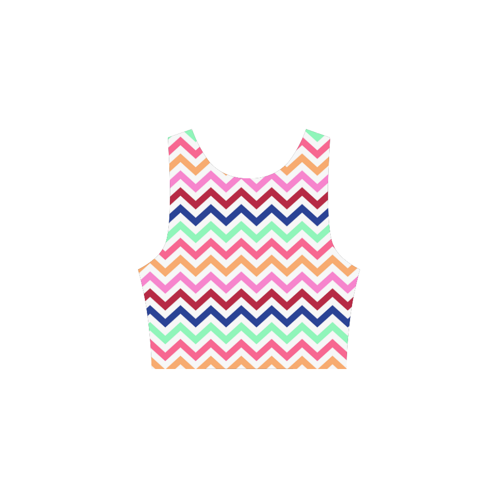 CHEVRONS Pattern Multicolor Pink Turquoise Coral Blue Red Atalanta Sundress (Model D04)