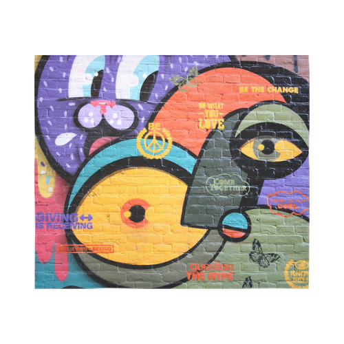 Amsterdam Graffiti Wall Art Cotton Linen Wall Tapestry 60"x 51"