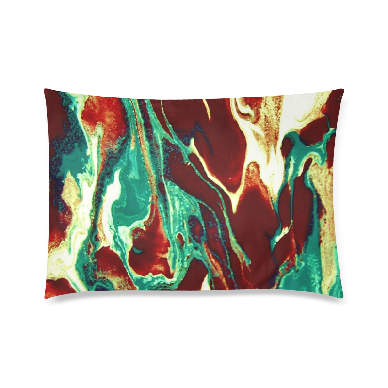 Gold Green Brown Marbling Custom Zippered Pillow Case 20"x30"(Twin Sides)