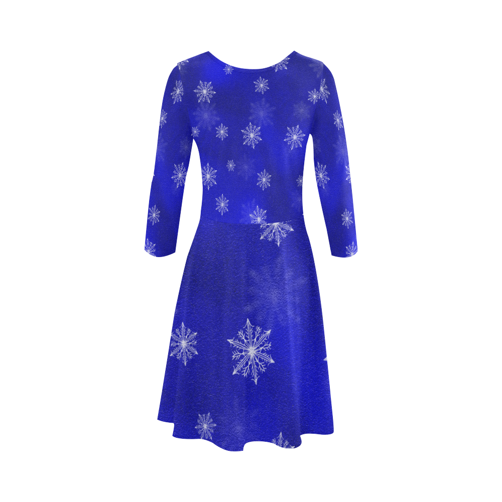 holiday winter snowflakes 3/4 Sleeve Sundress (D23)
