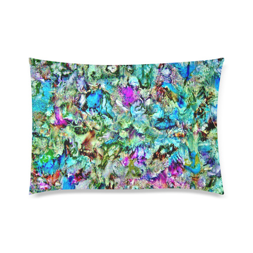 Colorful Flower Marbling Custom Zippered Pillow Case 20"x30"(Twin Sides)