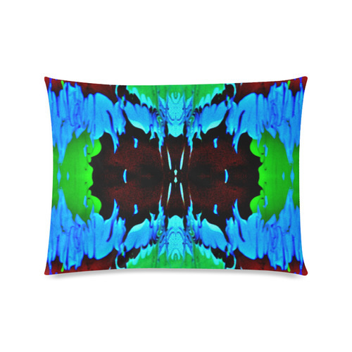 Abstract Green Brown, Blue Red Marbling Custom Zippered Pillow Case 20"x26"(Twin Sides)