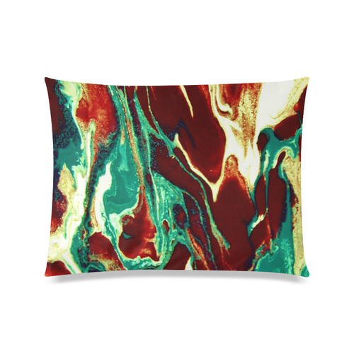 Gold Green Brown Marbling Custom Zippered Pillow Case 20"x26"(Twin Sides)