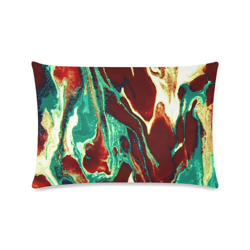 Gold Green Brown Marbling Custom Zippered Pillow Case 16"x24"(Twin Sides)