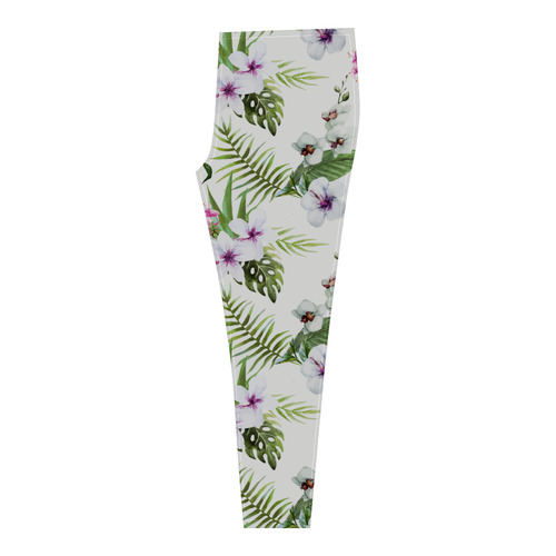 Tropical Hibiscus and Palm Leaves Cassandra Women's Leggings (Model L01)