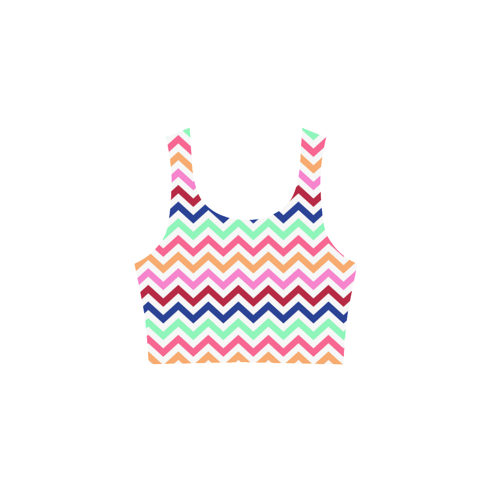 CHEVRONS Pattern Multicolor Pink Turquoise Coral Blue Red Atalanta Sundress (Model D04)