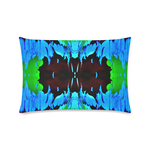 Abstract Green Brown, Blue Red Marbling Custom Zippered Pillow Case 16"x24"(Twin Sides)
