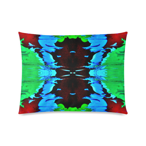 Abstract Green Brown, Blue Red Marbling Custom Zippered Pillow Case 20"x26"(Twin Sides)