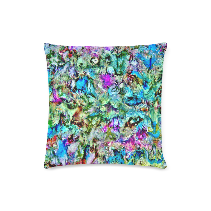 Colorful Flower Marbling Custom Zippered Pillow Case 16"x16" (one side)
