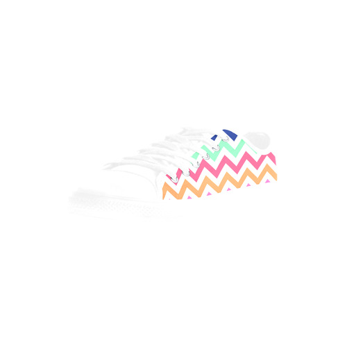 CHEVRONS Pattern Multicolor Pink Turquoise Coral Blue Red Aquila Microfiber Leather Women's Shoes/Large Size (Model 031)