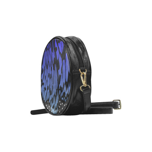 Blue Butterfly Wing Round Sling Bag (Model 1647)
