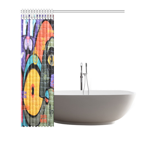 Amsterdam Graffiti Wall Art Shower Curtain 72"x72"