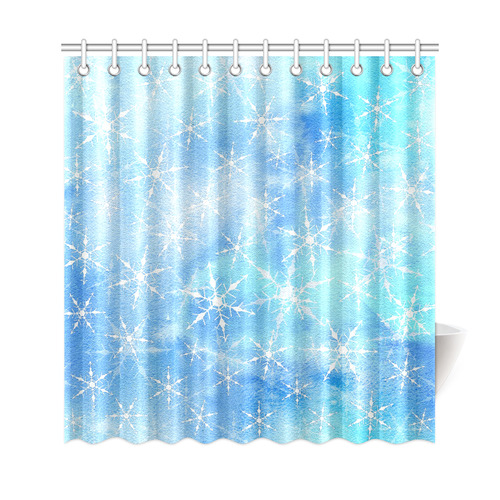 Holiday Christmas winter snowflakes Shower Curtain 69"x72"