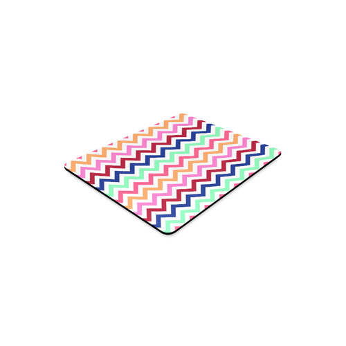 CHEVRONS Pattern Multicolor Pink Turquoise Coral Blue Red Rectangle Mousepad