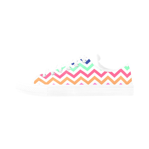 CHEVRONS Pattern Multicolor Pink Turquoise Coral Blue Red Aquila Microfiber Leather Women's Shoes/Large Size (Model 031)