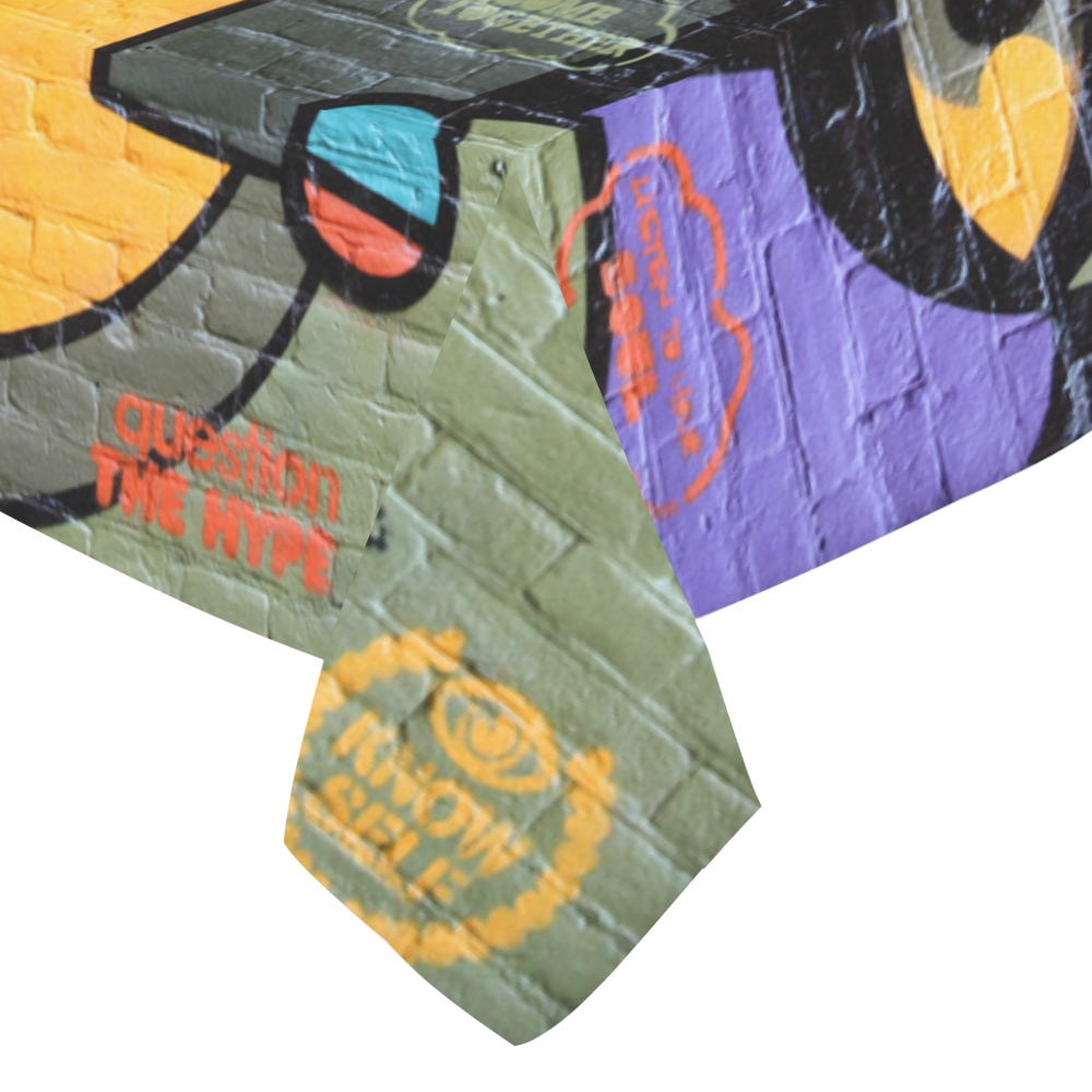 Amsterdam Graffiti Wall Art Cotton Linen Tablecloth 52"x 70"