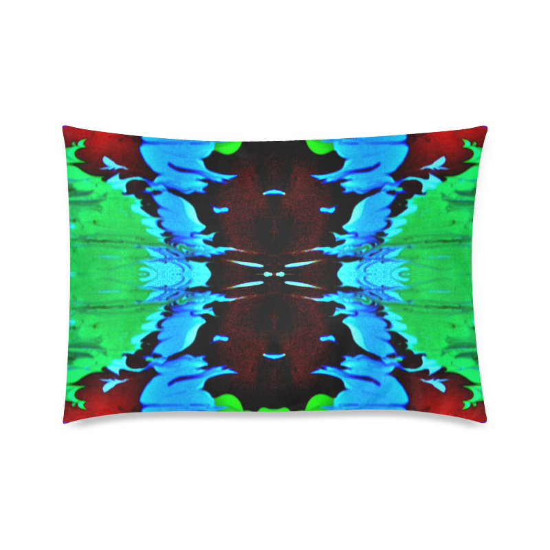 Abstract Green Brown, Blue Red Marbling Custom Zippered Pillow Case 20"x30"(Twin Sides)