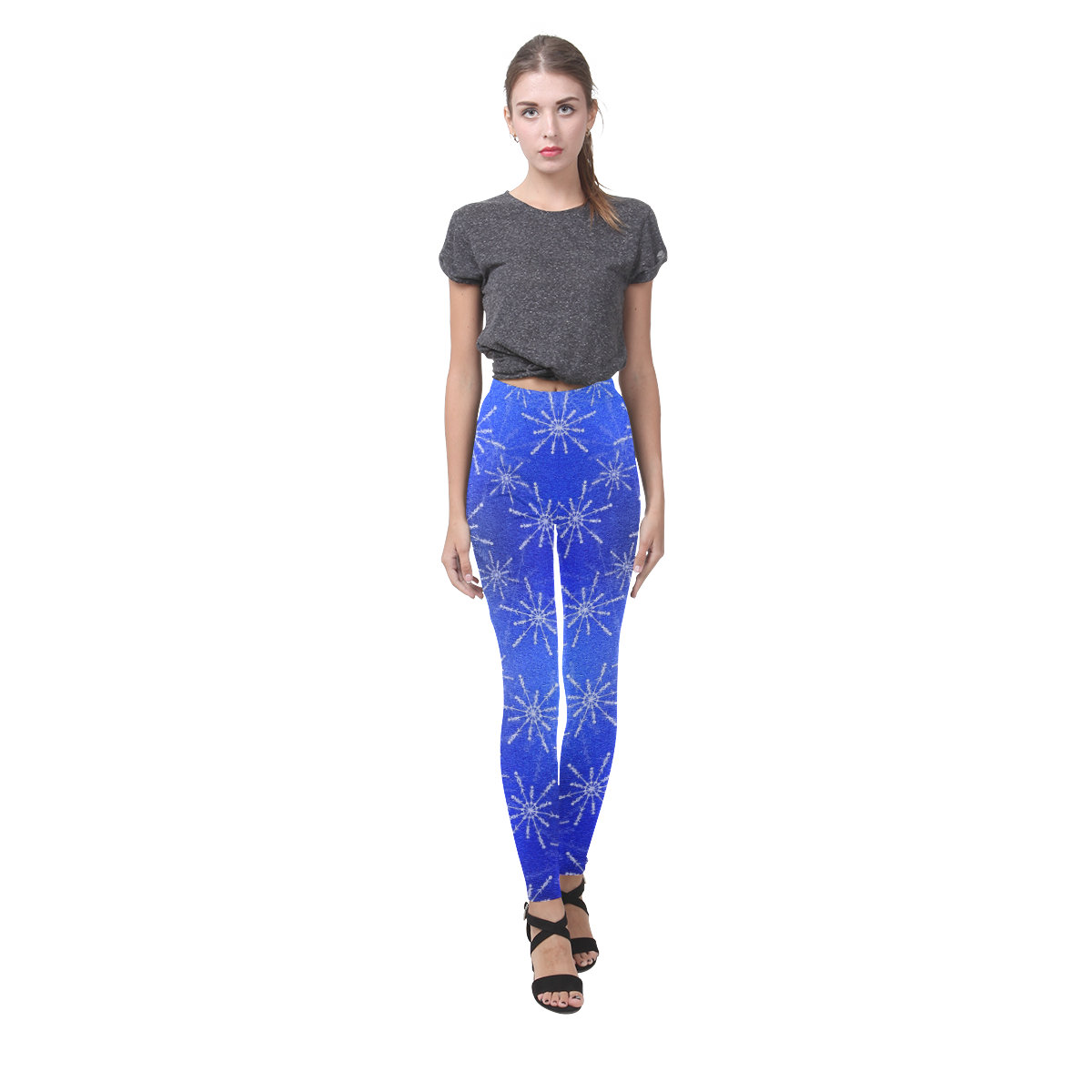 holiday winter snowflakes Cassandra Women's Leggings (Model L01)