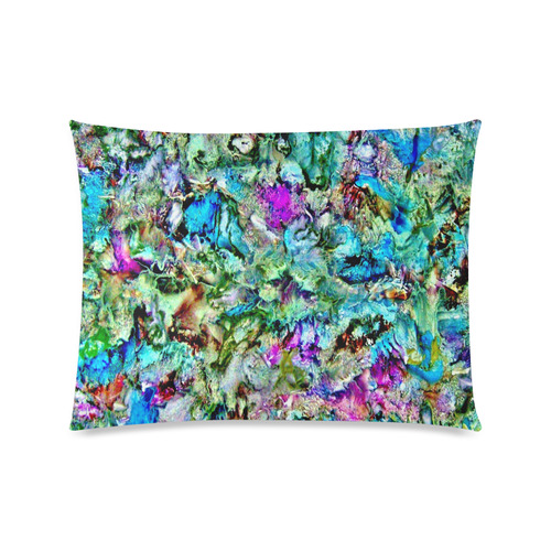 Colorful Flower Marbling Custom Zippered Pillow Case 20"x26"(Twin Sides)