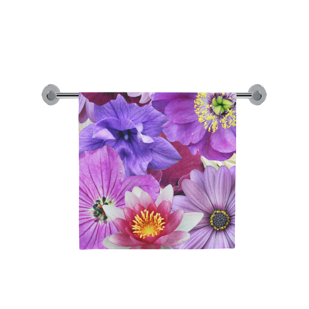Purple flowers_ Gloria Sanchez1 Bath Towel 30"x56"