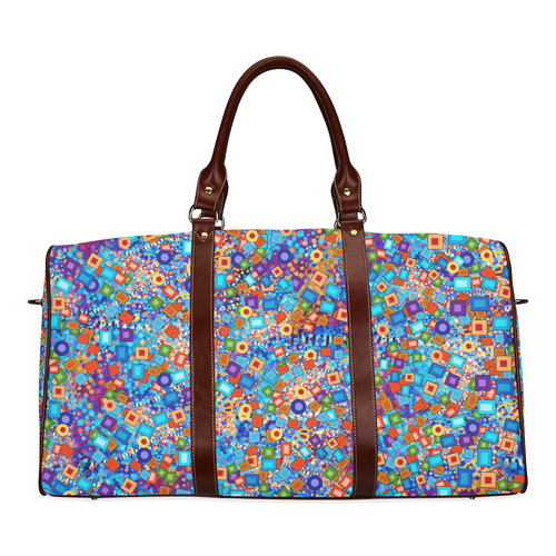 Colorful Shapes Art Print Carnival Waterproof Travel Bag/Large (Model 1639)