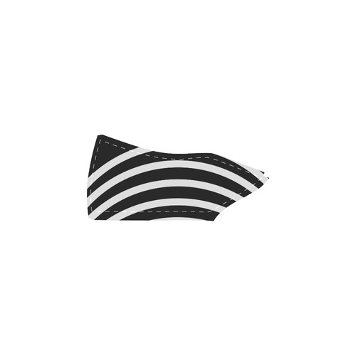 Modern Black Background Arch Stripes Cut Women's Slip-on Canvas Shoes (Model 019)