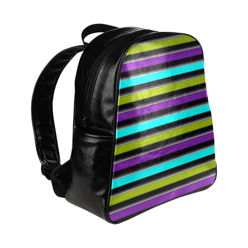 retro stripe 1 Multi-Pockets Backpack (Model 1636)