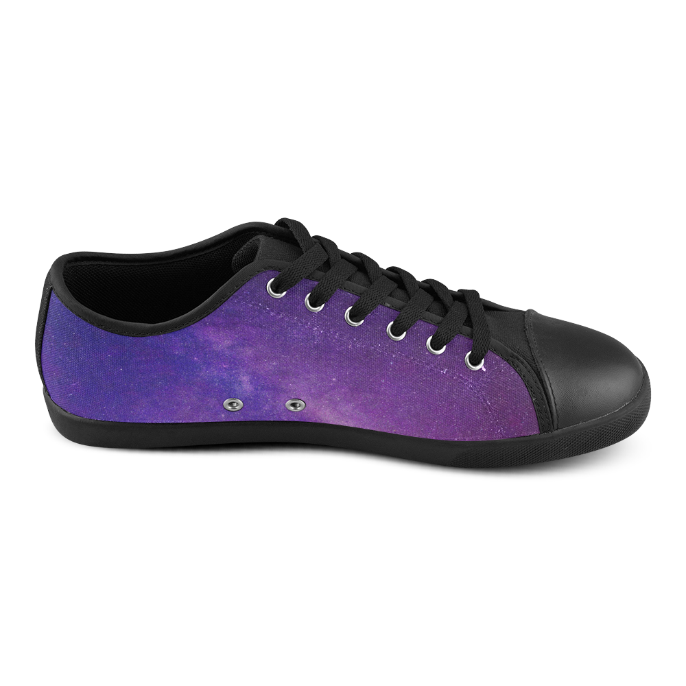 Purple Blue Starry Night Sky Canvas Shoes for Women/Large Size (Model 016)