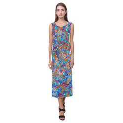 Purple Beaded Rose Phaedra Sleeveless Open Fork Long Dress