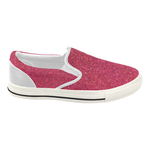Sparkles Pink Glitter Women's Slip-on Canvas Shoes (Model 019)