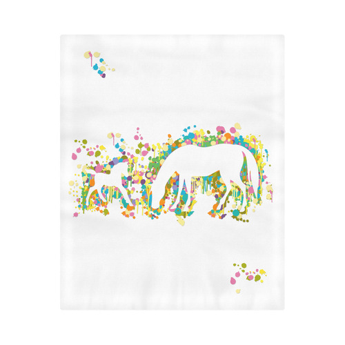 Foal with Mom Splash Duvet Cover 86"x70" ( All-over-print)